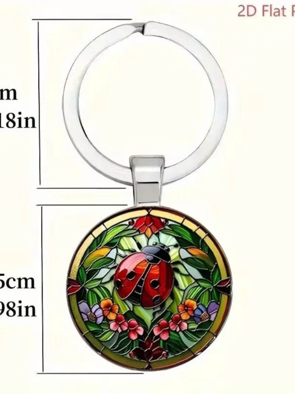 Stainless Steel LADYBUG Keyring Keychain Accessory